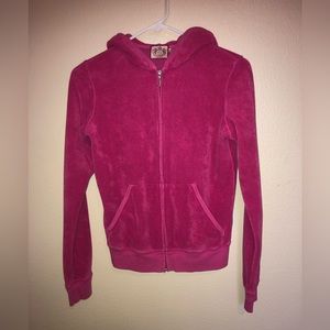 JUICY COTURE ICONIC TRACKSUIT SIZE MEDIUM PINK TERRYCLOTH ZIP UP HOODIE Y2K